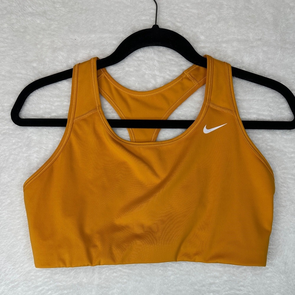 Nike Sports Bra Womens XL Orange Racerback Swoosh Logo Activewear